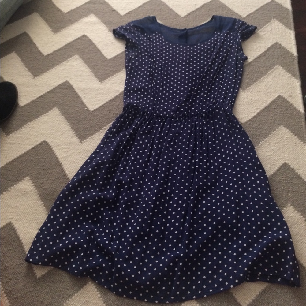 COPY - Navy and white polkadot dress from H&M